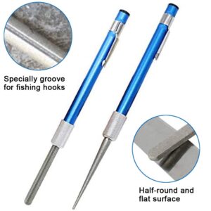 Retractable Knife Sharpener 1PC, Bi fujian Portable Diamond Grit Steel Knife Sharpening Stone Rod Pen Shape Knife Blade Sharpener Stick for Kitchen Knife and Outdoor Fish Hook (Silver)