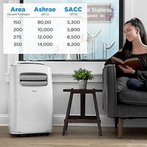 Midea MAP14S1CWT Smart Portable air Conditioner, 14,000 BTU, White