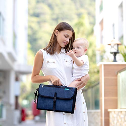 Portable Changing Pad Diaper Bag – Premium Quality Baby Changing Pad Baby Diaper Bag – Sleek, Chic, Zip-Apart Portable Diaper Changing Pad Diaper Clutch w/Zip Storage, Smart Handles and Wipe Pockets!