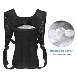 Hydration Pack,Hydration Backpack with 2L Hydration Bladder Lightweight Insulation Water Pack for Festivals, Raves, Hiking, Biking, Climbing, Running and More (Black)