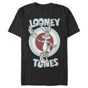 looney tunes men's bugsy t-shirt, black, medium