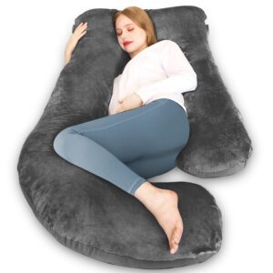 Chilling Home Pregnancy Pillows for Sleeping, U Shaped Body Pillow 2-in-1 Pregnant Pillows for Sleeping Full Body Pillow, Pregnancy Must Haves Maternity Pillows 55 inch Pregnancy Body Pillow