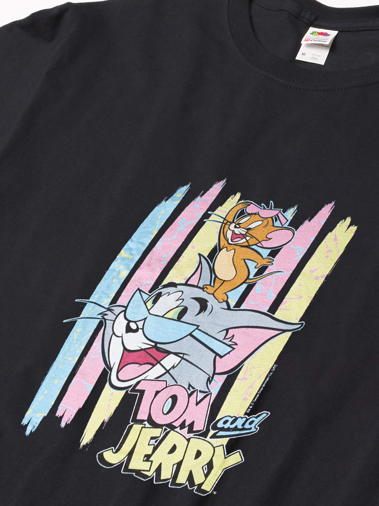 Tom and Jerry Men's 90'S Pastel Sunglasses Tj T-Shirt, Black, 3X-Large