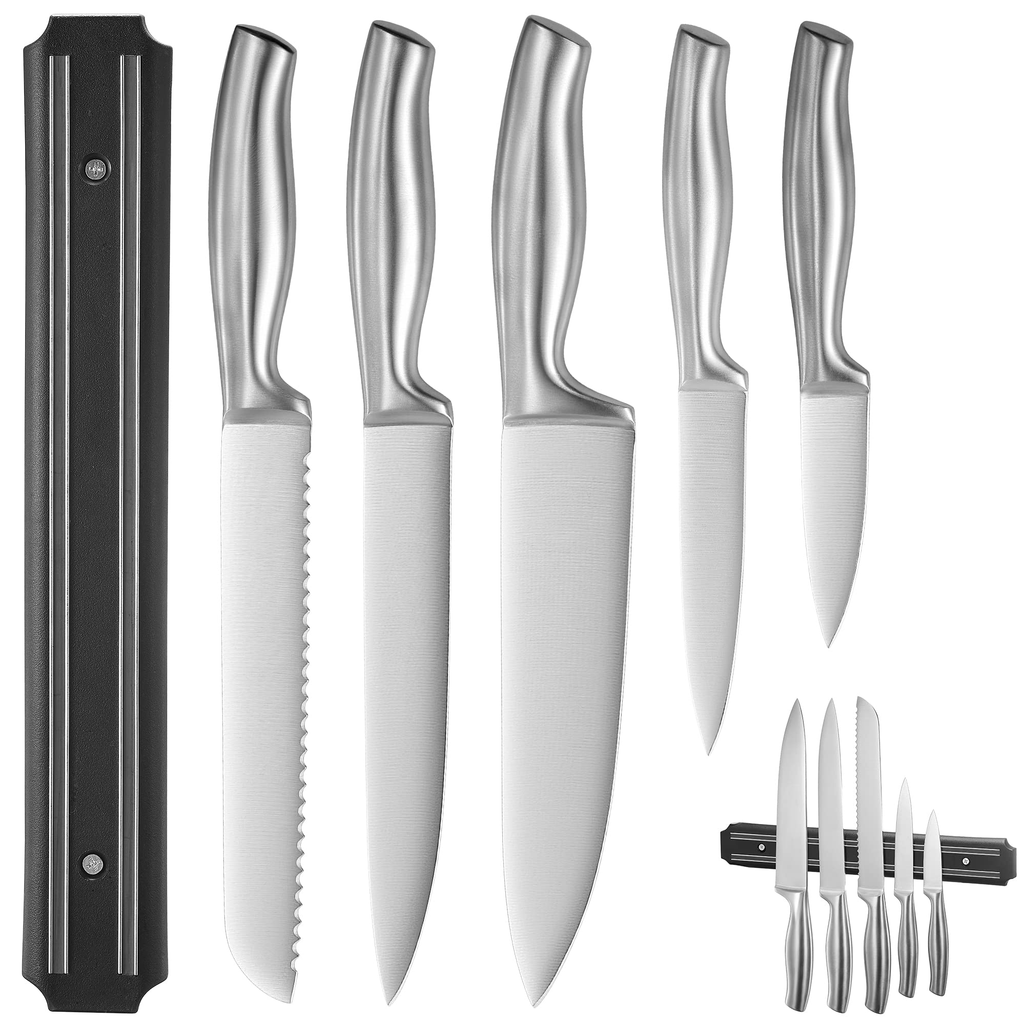 15 Pieces Kitchen Knife Set with Wooden Block Forged Premium German High Carbon Stainless Steel, Classic Triple Rivet Chef Knife, Super Sharp Knives, Perfect Cutlery Set Gift