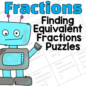 equivalent fractions mystery puzzles