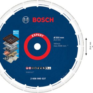 Bosch Professional 1x Expert Diamond Metal Wheel Large Size Cutting Disc (for Cast Iron, Ø 355 mm, Accessories Petrol Saw, Chop Saw)