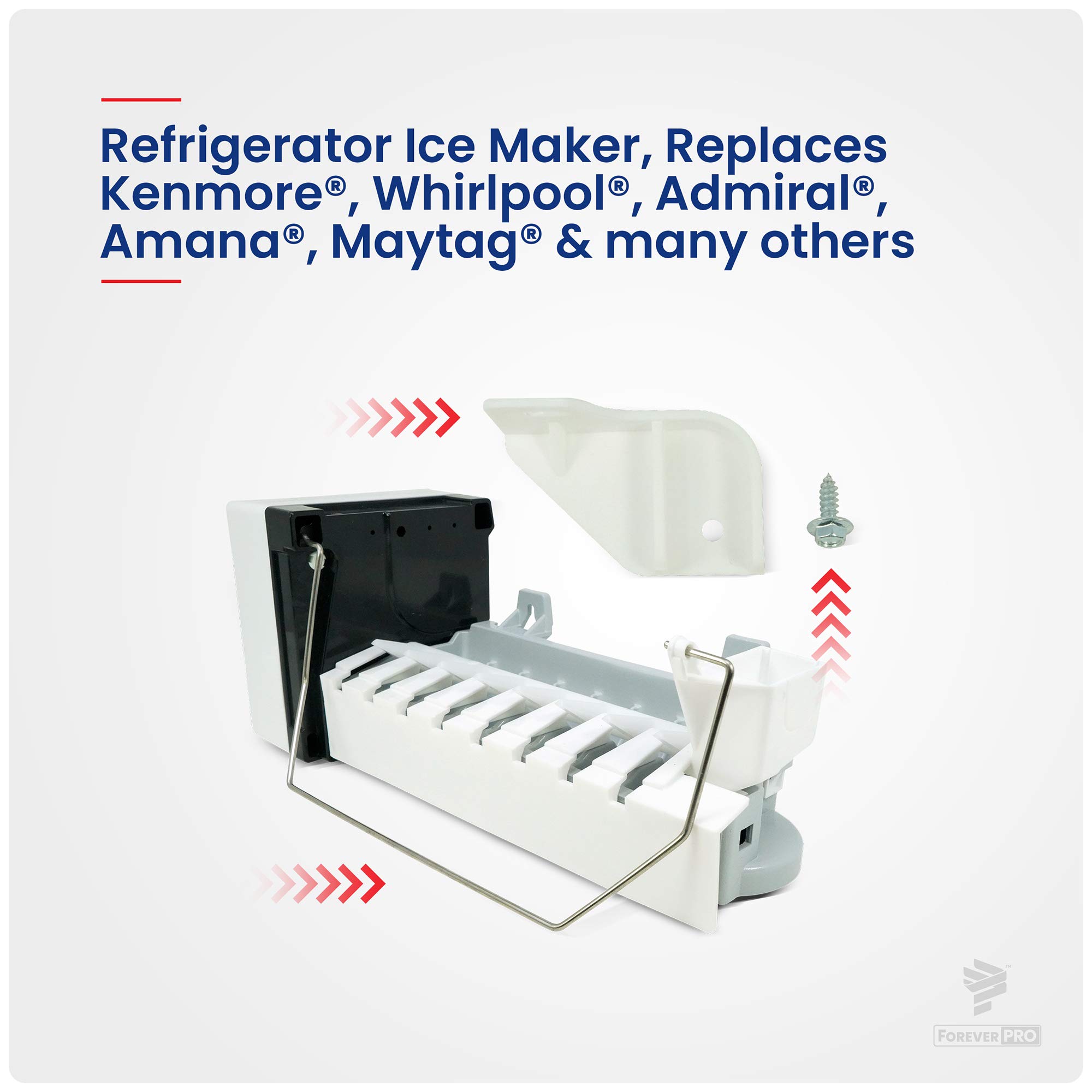 ForeverPRO D7824706Q Replacement Icemaker for Whirlpool Refrigerator D7824706Q 0056504 0056599 0056605