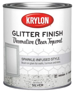 krylon k03911000-14 glitter finish quart, metallic, 32 fl oz (pack of 1), silver