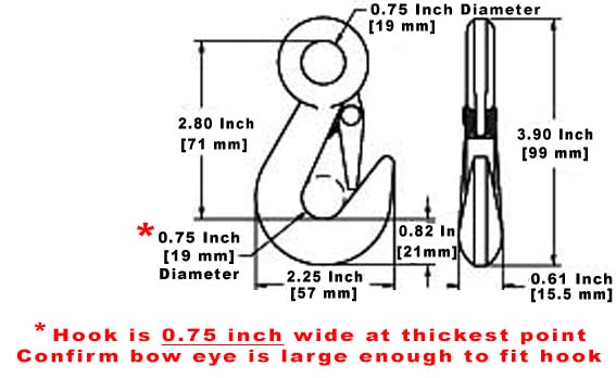 CustomTieDowns 2 Inch x 20 Foot Heavy Duty Replacement Winch Strap with a 15 inch Safety Strap. 2 Forged Hooks. 1 Inch Long Loop Opening On The Opposite End. Breaking Strength: 10000 lb (Black)