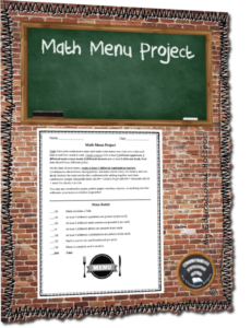addition math menu project