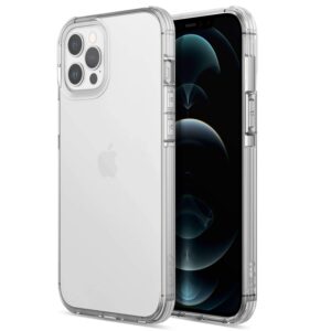 raptic clear case compatible with iphone 12 pro max case, anti-yellow slim cover, shock absorbing rubber, scratch resistant protective case, fits iphone 12 pro max, smoke