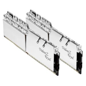 g.skill trident z royal series (intel xmp) ddr4 ram 64gb (2x32gb) 3600mt/s cl18-22-22-42 1.35v desktop computer memory udimm - silver (f4-3600c18d-64gtrs)