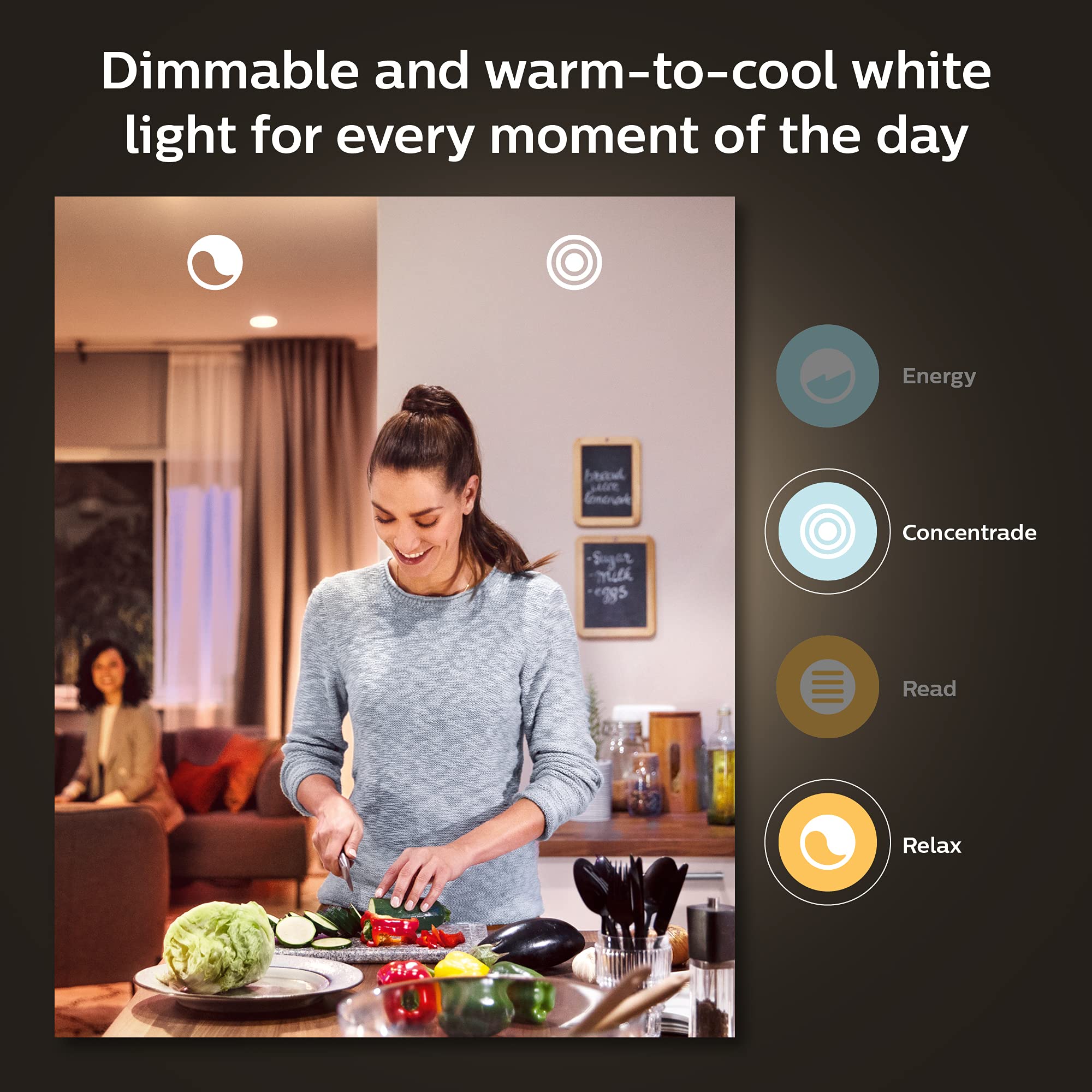 Philips Hue Smart 60W A19 LED Bulb - White and Color Ambiance Color-Changing Light - 4 Pack - 800LM - E26 - Indoor - Control with Hue App - Works with Alexa, Google Assistant and Apple Homekit