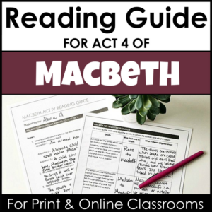 reading guide macbeth act 4 with comprehension and analysis questions by scene - google drive version for print and online classrooms