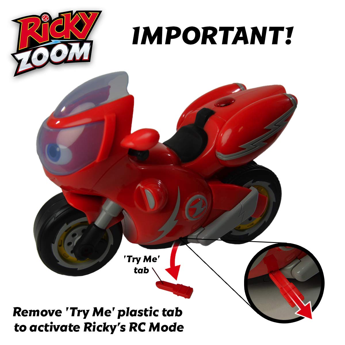 Ricky Zoom Remote Control Turbo Trick Ricky Motorcycle Toy, Multicolor, 3 Years and Up