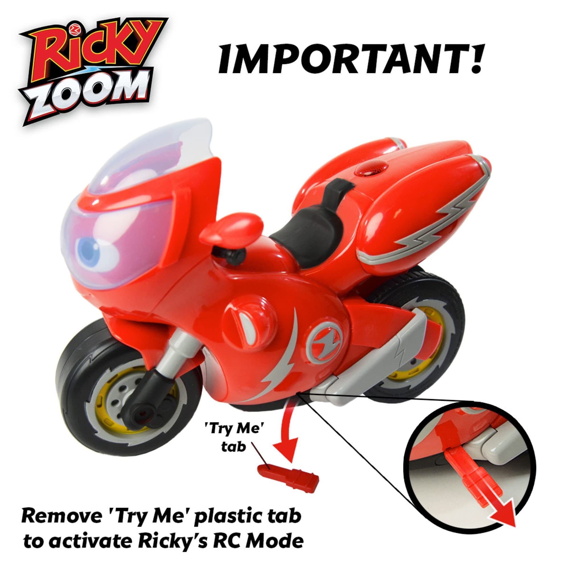 Ricky Zoom Remote Control Turbo Trick Ricky Motorcycle Toy, Multicolor, 3 Years and Up