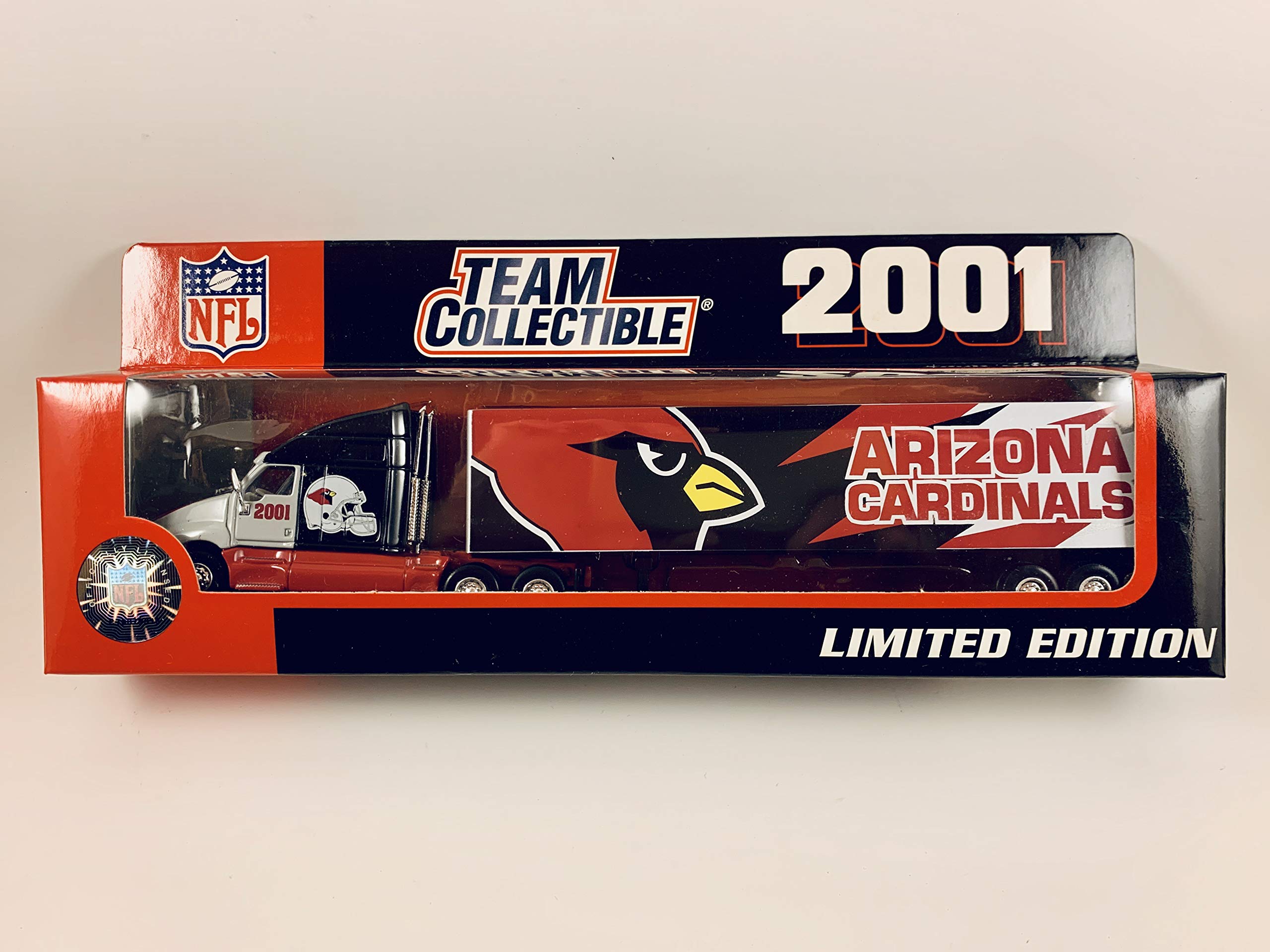 2001 Fleer Collectibles NFL ARIZONA Team Collectible 1:80 Scale Die Cast Replica Kenworth Tractor Trailer - CARDINALS