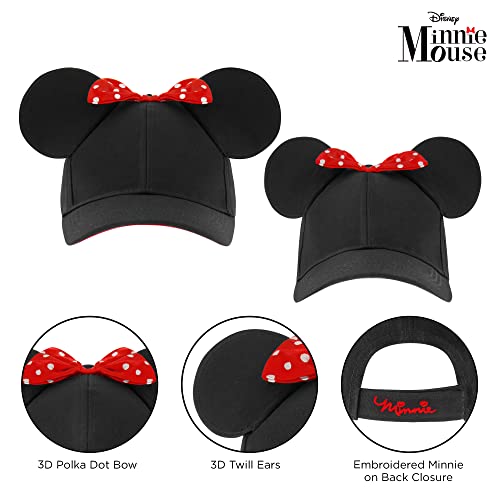 Disney Girls Baseball Cap, Minnie Mouse Ears Hat Mommy & Me Adjustable Toddler Caps 2-4 Or Girl Hat Ages 4-7