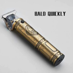 Electric Pro Li Outliner Grooming Rechargeable Cordless Close Cutting T-Blade Trimmer for Men 0mm Baldheaded Hair Clippers Zero Gapped Detail Beard Shaver Barbershop for Father's Day (Gold)