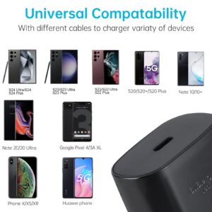 Super Fast Type C Charger, 25W USB C Wall Charger for Samsung Galaxy S24 Ultra/S24+/S24/S23 Ultra/S23/S22 Ultra/ S22/ S22 Plus, S20 / S21 Ultra Plus, Note 20 / Note 10 Plus with 6.6FT C Type Cable