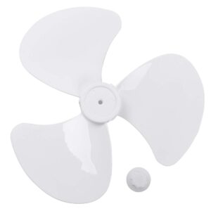 dpois plastic fan blade leaves universal household standing pedestal fan table fanner replacement part with nut cover white 16 inch