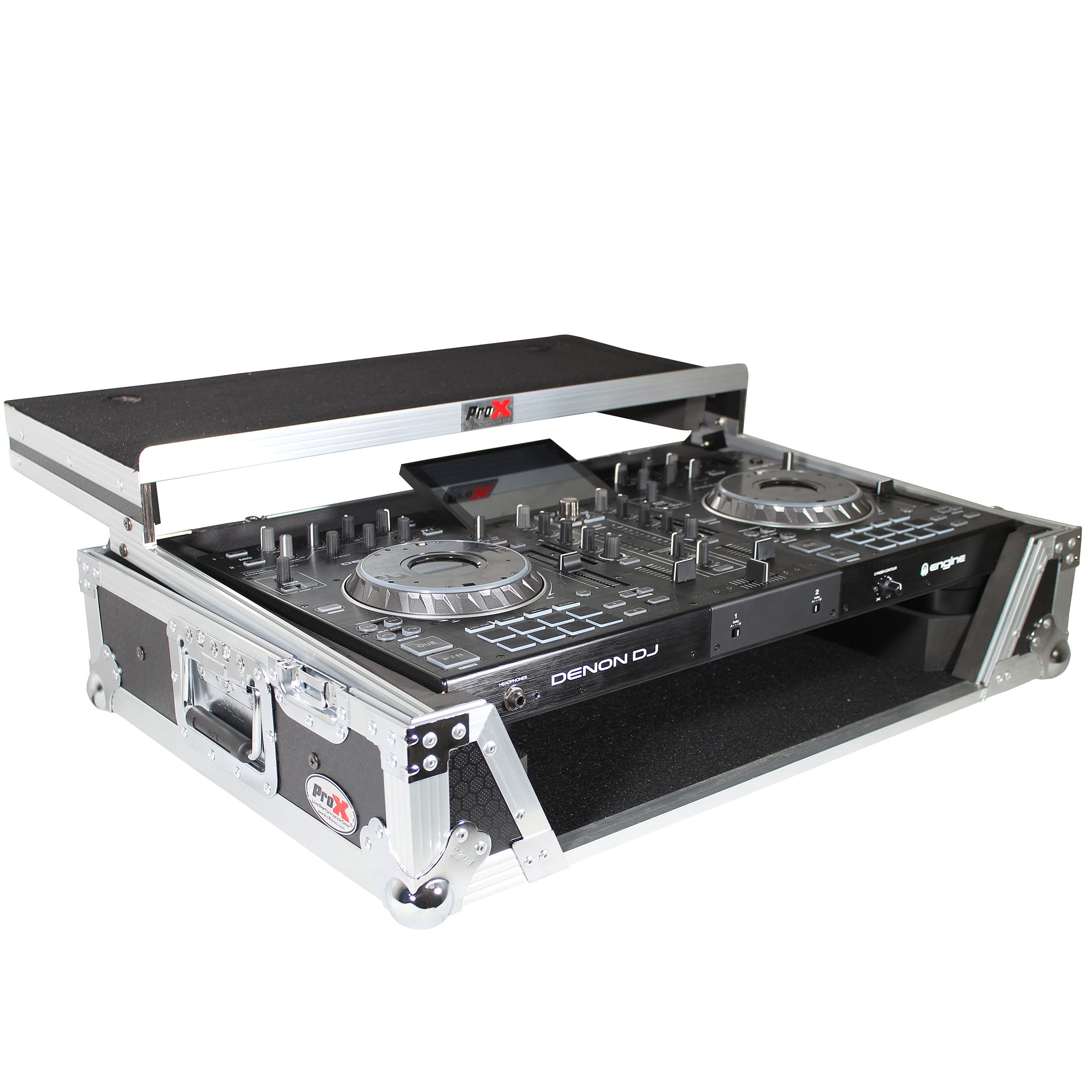 ProX XS-PRIME2 LT ATA Flight Case For Denon PRIME 2 DJ Controller with Laptop Shelf