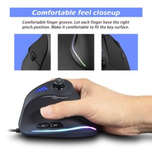 vertical gaming mouse vertical ergonomic mouse with adjustable dpi for gamer/pc/laptop/desktop (wired)