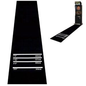 myoyay rubber dart mat, 9.8 x 2ft heavy duty dart carpet with throw lines professional non-slip dart floor mat soundproof flooring protector for dart game (118 x 24 x 1/5inch)