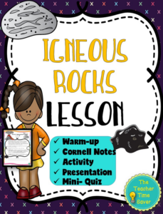 igneous rocks lesson- rocks unit