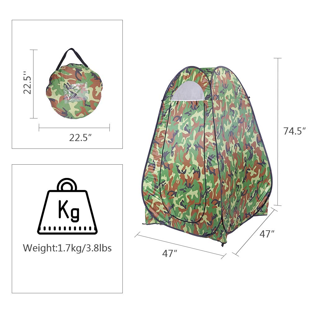 Kcelarec Outdoor Camping Pop Up Privacy Tent, Portable Outdoor Shower Tent, Bathroom Toilet Tent for Camping Beach