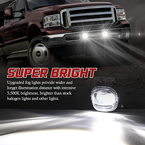 BUNKER INDUST LED Fog Lights for 2005 2006 2007 Ford F250 F350 F450 F550 SUPER DUTY, OEM Bumper Driving Fog Lamp Kit