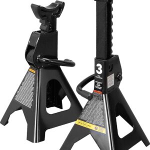 Torin 3 Ton (6,000 LBs) Capacity Steel Jack Stands, 2 Pack, Black, AT43006B