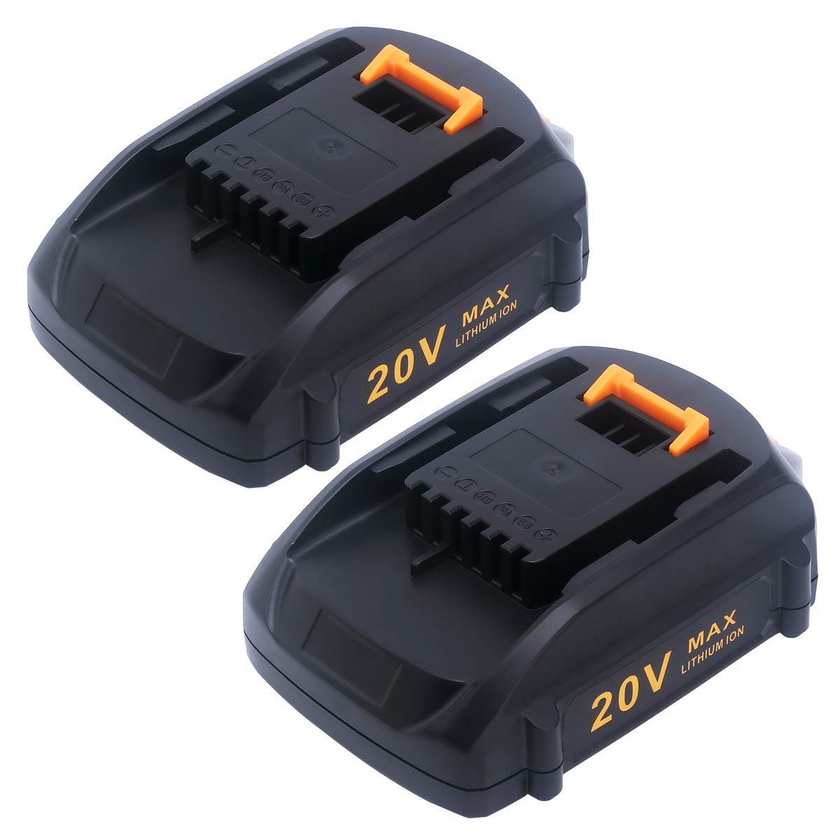 Biswaye 2-Pack 20V Lithium Battery WA3525 4.0Ah Compatible with Worx WA3575 20V PowerShare Battery WA3520 WA3578 WG163 WG170.9 WG545.6 WG261.9 WG184 WG154