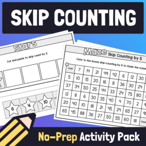 skip counting by 2-10: no prep activity pack / skip counting worksheets