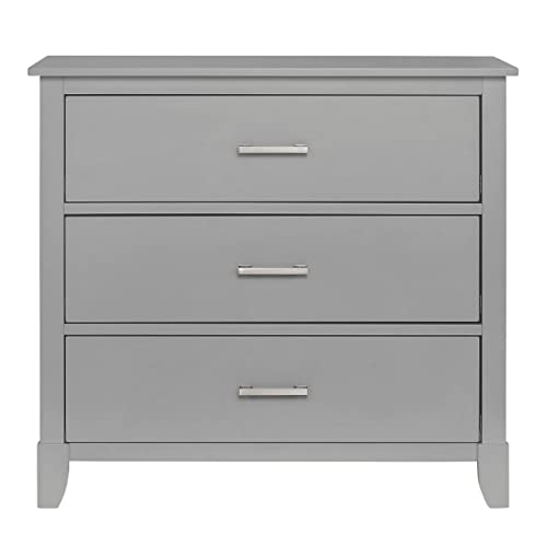 Dream On Me Universal 3 Drawers Chest | Kids Bedroom Dresser | Three Drawers Dresser Mid Century Modern, Cool Grey