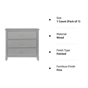 Dream On Me Universal 3 Drawers Chest | Kids Bedroom Dresser | Three Drawers Dresser Mid Century Modern, Cool Grey