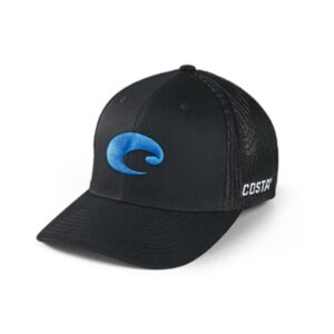 costa flex fit logo trucker hat, black