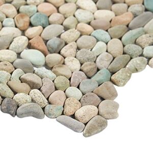 4 in. x 6 in. Countryside Dark Blend Blend Micropebbles Mosaic Floor and Wall Tile Sample