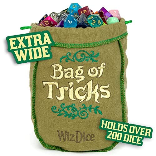 Wiz Dice DND Dice Set - 420 Pieces Total (60 Sets of 7 Dice in Unique Colors) & Storage D&D Dice Bag-Polyhedral Role Playing Dice - Perfect DND Accessories for TTRPG Dice Games - Set of 3 Bags