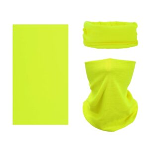 smehcf novelty seamless bandana balaclava face cover mask shield neck gaiter reusable breathable dustproof windproof unisex neon yellow