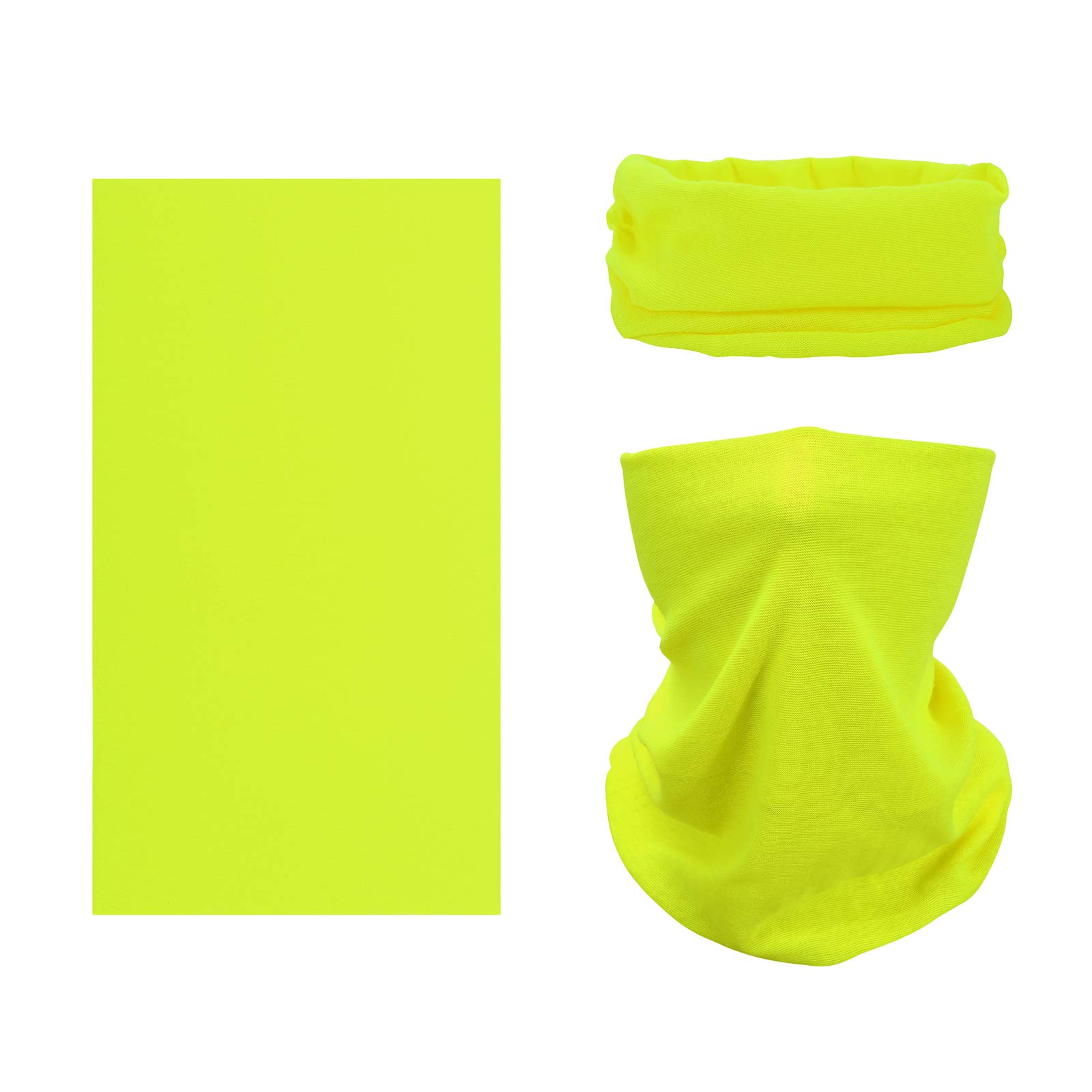 SMEHCF Novelty Seamless Bandana Balaclava Face Cover Mask Shield Neck Gaiter Reusable Breathable Dustproof Windproof Unisex Neon Yellow