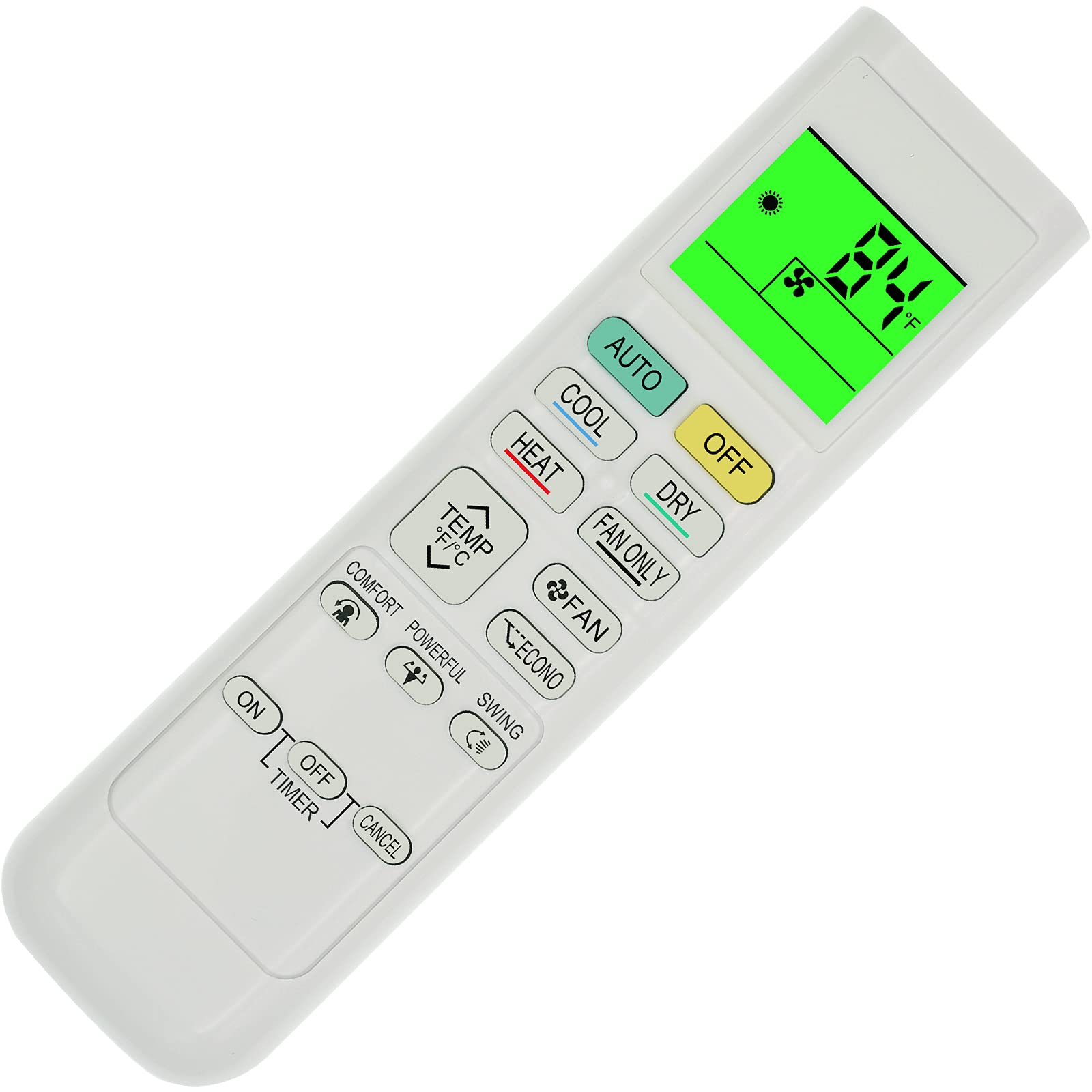 RCECAOSHAN Replacement for Daikin Air Conditioner Remote Control FTK09NMVJU FTX09NMVJU FTK12NMVJU FTX12NMVJU FTK18NMVJU FTX18NMVJU FTK24NMVJU FTX24NMVJU English Version Display in Fahrenheit