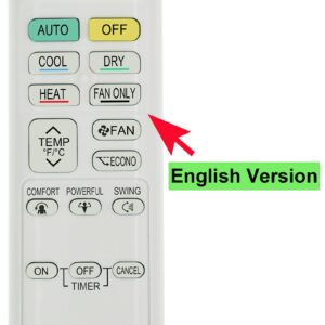 RCECAOSHAN Replacement for Daikin Air Conditioner Remote Control FTK09NMVJU FTX09NMVJU FTK12NMVJU FTX12NMVJU FTK18NMVJU FTX18NMVJU FTK24NMVJU FTX24NMVJU English Version Display in Fahrenheit