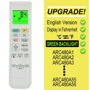 RCECAOSHAN Replacement for Daikin Air Conditioner Remote Control FTK09NMVJU FTX09NMVJU FTK12NMVJU FTX12NMVJU FTK18NMVJU FTX18NMVJU FTK24NMVJU FTX24NMVJU English Version Display in Fahrenheit