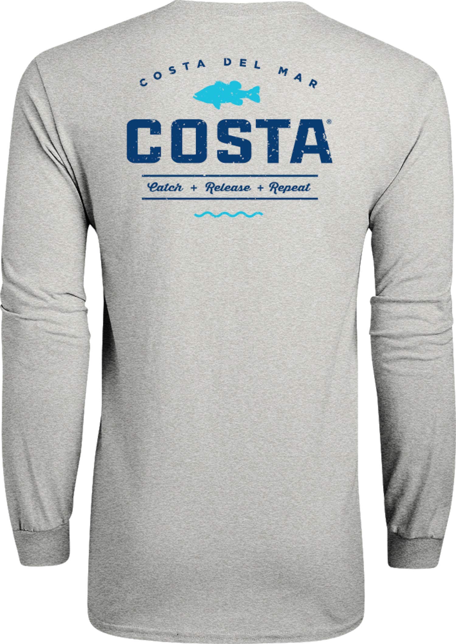 Costa Del Mar Topwater Long Sleeve Shirt, Gray Heather, Small
