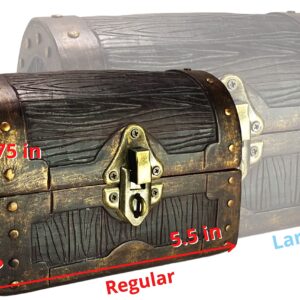 Galdor's Guild Mimic Dice Chest Storage Box | Free Lock & Key | Compatible with Dungeons & Dragons Players, Dungeon Master/DM RPG Gaming | Holder Vault Case | Holds 4 Sets of Polyhedral Dice (Regular)