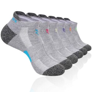 heatuff women's 6 pairs performance athletic ankle socks low cut cushioned sock with heel tab