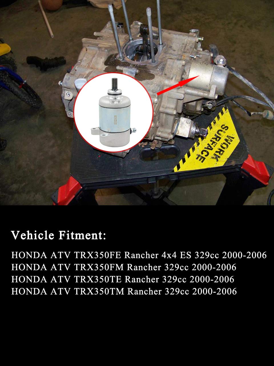 31200-HN5-M01 Electrical Starter Motor Fits for Honda 350 Four Trax Rancher TRX 350 TRX350FE TRX350FM TRX350TE TRX350TM ATV UTV 2000-2006 Replace# 31200-HN5-671 31200-HN5-A81