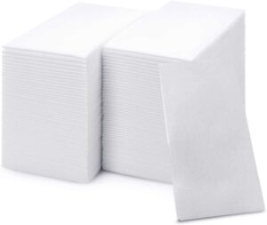 200 large disposable guest towels for bathroom, premium linen-like, multi-fold, cloth-feel napkins, a hygienic solution for kitchen, party, weddings and events