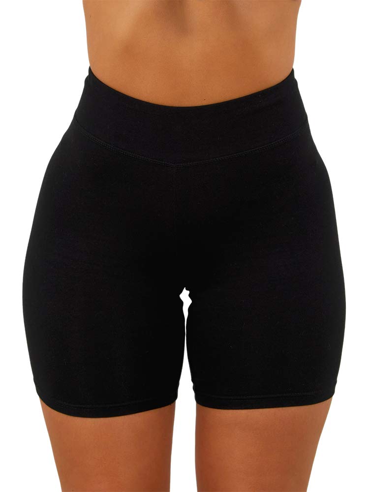 Aurgelmir Women's Workout Shorts High Waist Booty Gym Yoga Pants Butt Lifting Sports Leggings Basic Biker Shorts Black